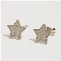 Orecchini da donna in oro bianco 18 kt con stelle incise – 1.14 g – Idee Preziose dal 1987 - IP.OK18B/29